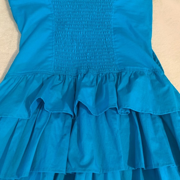 Body Central Blue Mini Sleeveless Tube Fit Pockets Cute Summer Dress size M 1032 - Picture 5 of 11